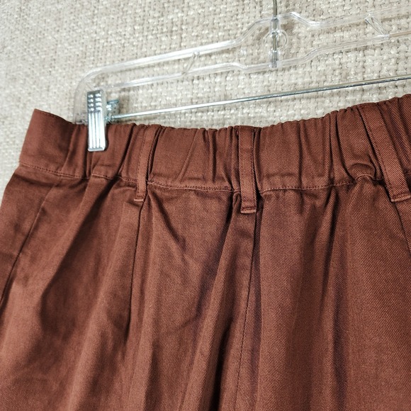 Big Bud Press Trousers Shorts Work 100% Cotton Womens L Burgundy Pleated - Picture 8 of 13